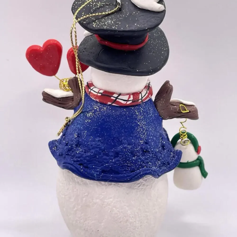 Snowman And Baby Polymer Clay Christmas‎ Ornament 5.75